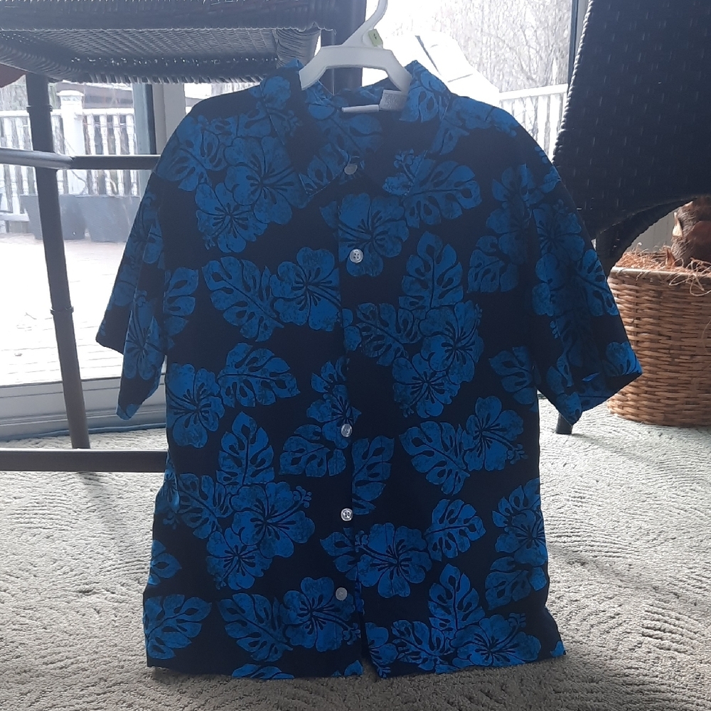 Kids Blue Floral Shirt